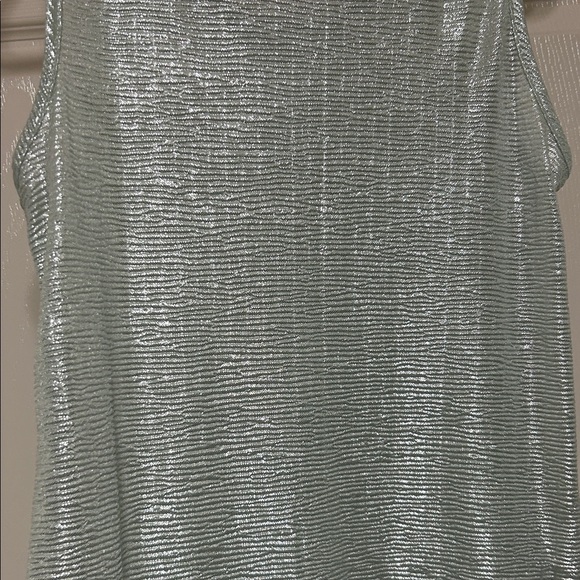 Espresso Metallic Mint Tank Top Shiny Dance Layering Piece Stretchy M to L - Picture 8 of 10